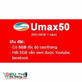 Sim Viettel 4G 12UMAX50N Data không giới hạn tại Đà Nẵng